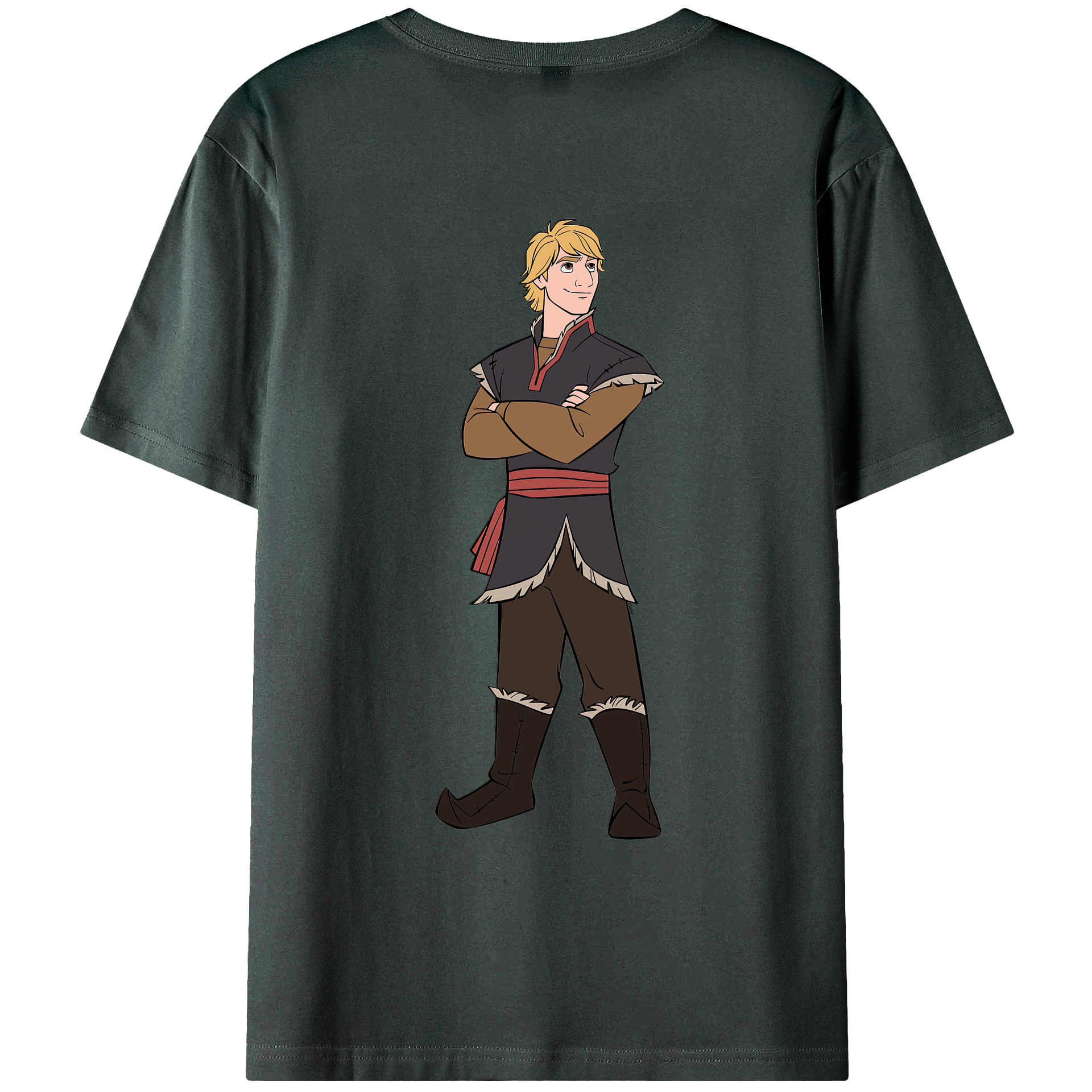 （画像用） アナと雪の女王 アンナ エルサ Frozen Anna Elsa 綿100％ メンズ半袖Tシャツ（バックプリント） 通気性